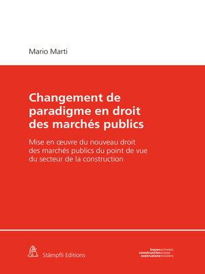 cover image of Changement de paradigme en droit des marchés publics